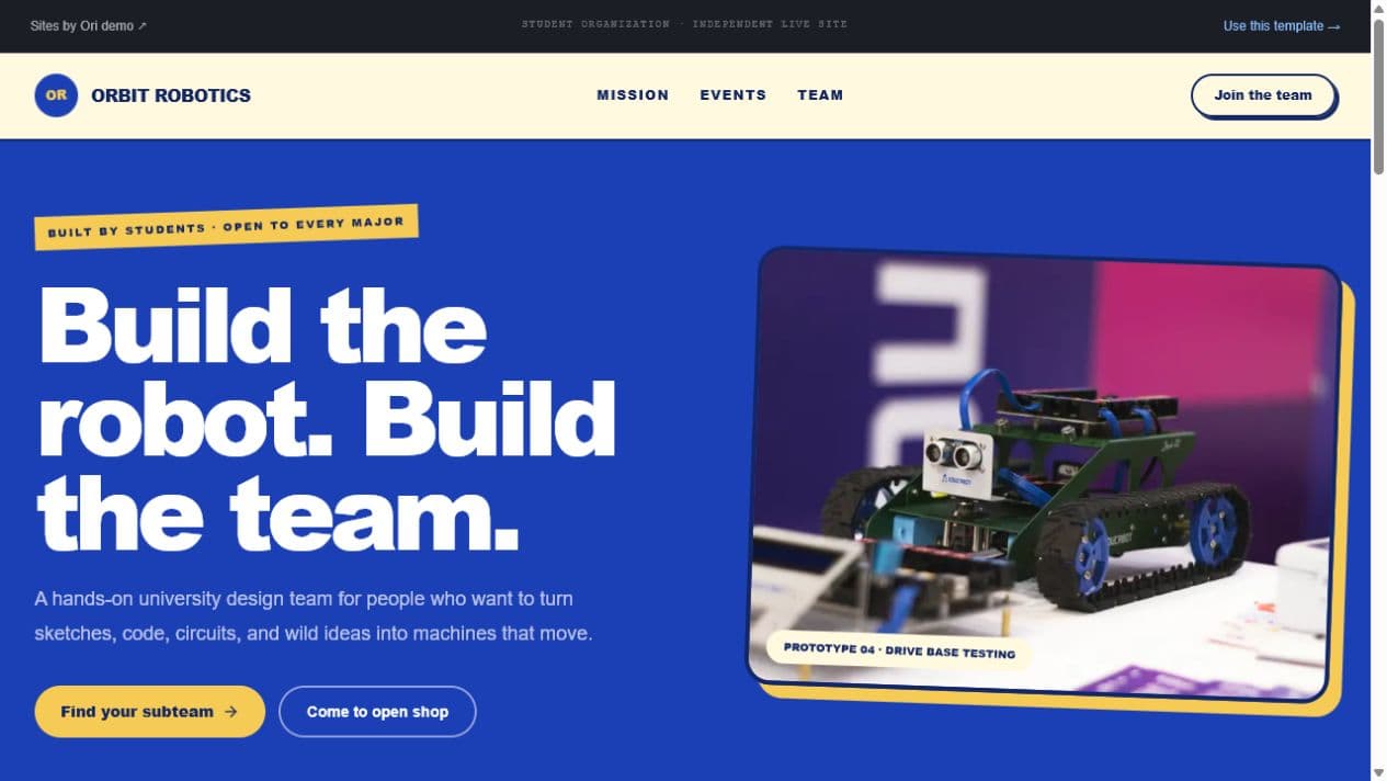 Preview of the Orbit Robotics website direction